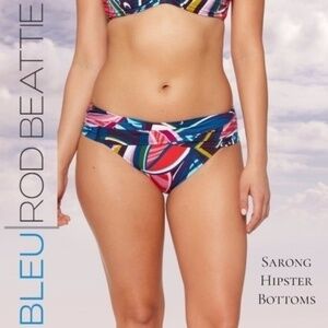 BLEU ROD BEATTIE NWT Absolutely Fabulous Floral Sarong Hipster Swim Bottom/14